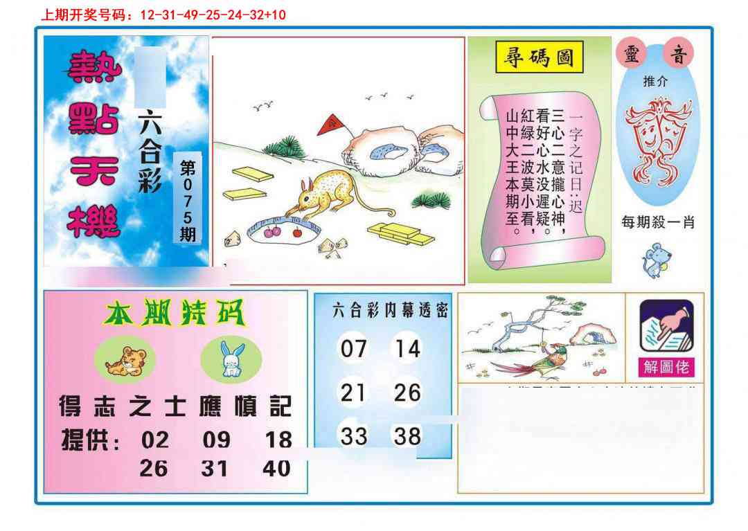 075期热点天机[图]